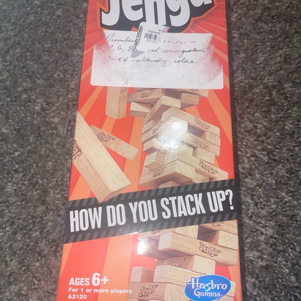Hasbro Jenga Classic with Orange and White Accents
